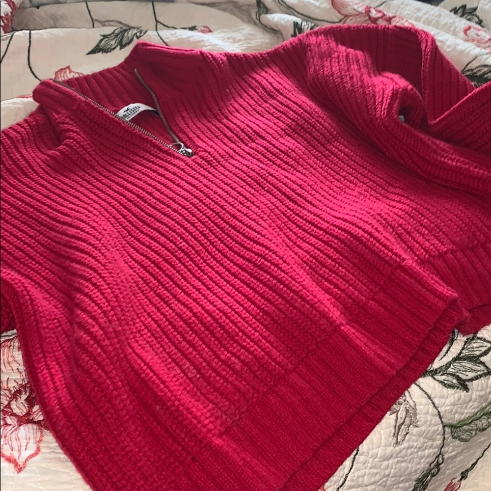 Cute crop sweater top and khakis